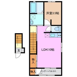 伊勢川島駅 徒歩10分 2階の物件間取画像